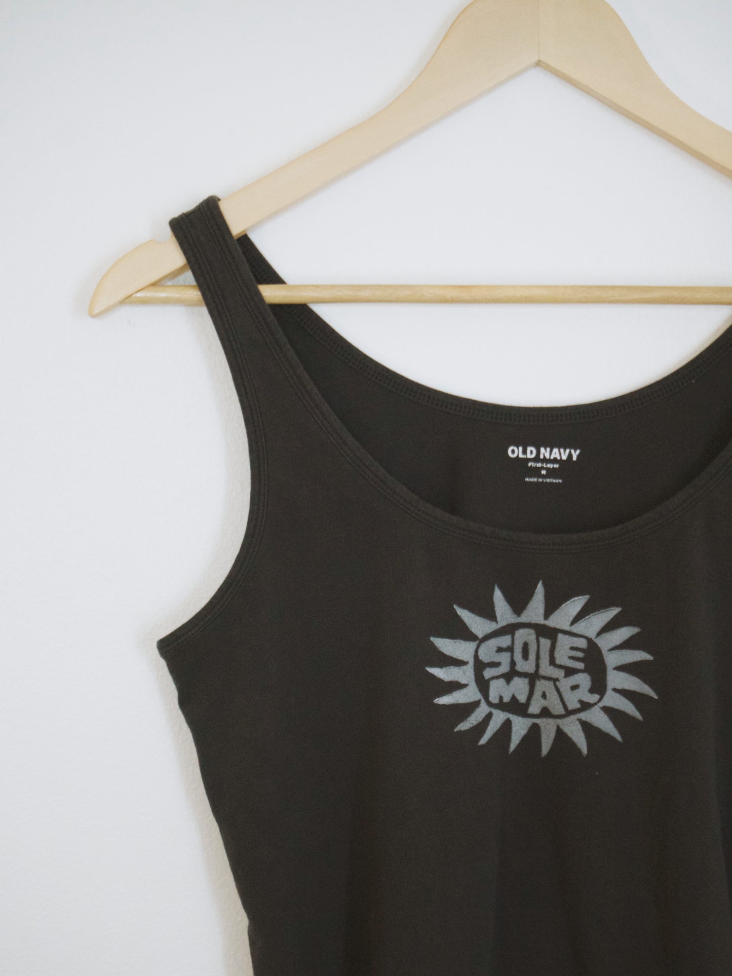 SOLEMAR SUN STAMPED TANK DARK GREY/BLACK